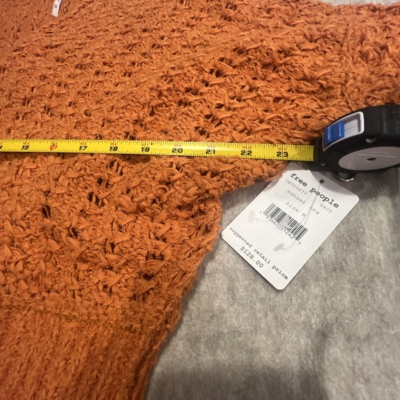 Free People Best Of You Long Sleeve Sunset Orange Sweater M Retail $128 - Picture 7 of 12